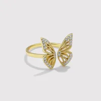 Fashion 925 Sterling Silver Butterfly Plating No Inlaid Women'S Open Rings main image 1