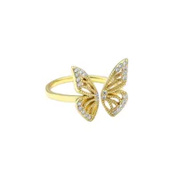Fashion 925 Sterling Silver Butterfly Plating No Inlaid Women'S Open Rings main image 4