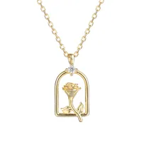 Flower Fashion 925 Sterling Silver Necklace Wholesale main image 5