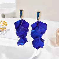 Elegant Flower Alloy Drop Earrings sku image 3