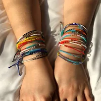 Bohemian Ethnic Style Hand Beaded Multi-layer Braided Rope Bracelet main image 1