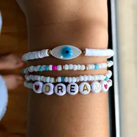 Geometric Classic Style Seed Bead Shell Soft Clay Bracelets Wholesale main image 1