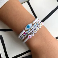 Geometric Classic Style Seed Bead Shell Soft Clay Bracelets Wholesale main image 2