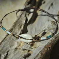 Geometric Bohemian Artificial Crystal Seed Bead Shell Drawstring Bracelets Wholesale sku image 1
