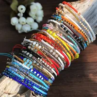Bohemian Ethnic Style Hand Beaded Multi-layer Braided Rope Bracelet sku image 1