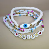 Geometric Classic Style Seed Bead Shell Soft Clay Bracelets Wholesale sku image 1