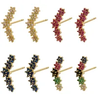 Flower Fashion Copper Artificial Gemstones Earrings Ear Studs main image 1