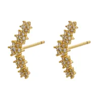 Flower Fashion Copper Artificial Gemstones Earrings Ear Studs sku image 1
