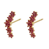 Flower Fashion Copper Artificial Gemstones Earrings Ear Studs sku image 2