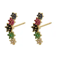 Flower Fashion Copper Artificial Gemstones Earrings Ear Studs sku image 6