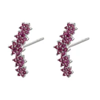 Flower Fashion Copper Artificial Gemstones Earrings Ear Studs sku image 8