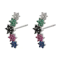 Flower Fashion Copper Artificial Gemstones Earrings Ear Studs sku image 12