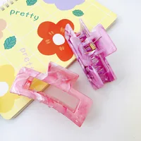 New Marble Pattern 8.5cm Solid Color Grab Clip Hair Clip main image 3