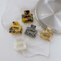 Retro Tortoiseshell Mini Square Hair Clip main image 5