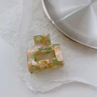 Retro Tortoiseshell Mini Square Hair Clip sku image 2
