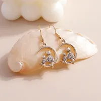 Star Alliage Zircon Placage Des Boucles D'Oreilles main image 3