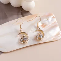 Star Alliage Zircon Placage Des Boucles D'Oreilles main image 4