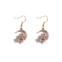 Star Alliage Zircon Placage Des Boucles D'Oreilles main image 5