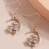 Star Alloy Zircon Plating Earrings sku image 1