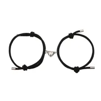 Alloy Heart Magnets Attract Simple Couple Bracelets A Pair Jewelry Wholesale Doublewinwholesale sku image 1