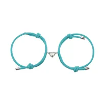 Alloy Heart Magnets Attract Simple Couple Bracelets A Pair Jewelry Wholesale Doublewinwholesale sku image 5