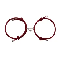 Alloy Heart Magnets Attract Simple Couple Bracelets A Pair Jewelry Wholesale Doublewinwholesale sku image 6