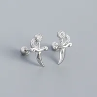 Geometric Fashion 925 Sterling Silver Gem Plating Earrings Ear Studs sku image 3
