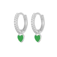 Fashion Heart-shaped Earrings Ear Buckle Drop Oil Copper Earrings sku image 18