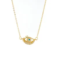 Geometric Fashion Zircon Brass Pendant Necklace Wholesale sku image 3