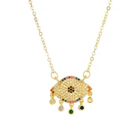 Geometric Fashion Zircon Brass Pendant Necklace Wholesale sku image 7