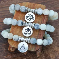 Wholesale Hand-beaded Scrub Fashion  Stone Lotus Alloy Bracelet Women main image 3