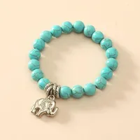 Pulsera Colgante De Búho Elefante Turquesa Retro Elástica Bohemia main image 3