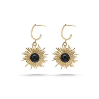 Flower Stainless Steel Natural Stone Earrings main image 5