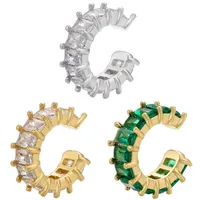 Géométrique Mode Le Cuivre Pierres Précieuses Artificielles Placage Des Boucles D'Oreilles main image 1