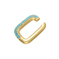 Geometric Fashion Copper Artificial Gemstones Plating Earrings sku image 3