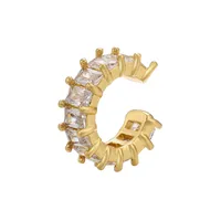 Geometric Fashion Copper Artificial Gemstones Plating Earrings sku image 1