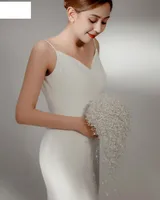 Bridal Handmade Pearl Gypsophila Bouquet Bridal Wedding Accessories main image 2