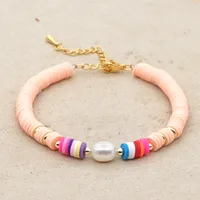 Color Block Fashion No Inlaid Soft Clay Bracelets Wholesale sku image 3