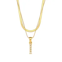 Letter Fashion Zircon 18K Gold Plated 304 Stainless Steel Necklace Wholesale sku image 6