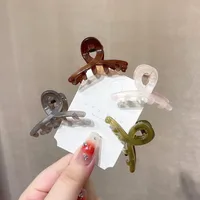 Griffe De Cheveux En Plastique De Petite Taille De Couleur Solide Simple main image 2