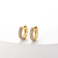 Geometric Fashion Copper Zircon Inlaid Zircon Earrings sku image 2