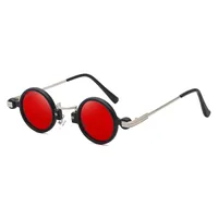 Retro Steampunk Style Small Frame Sunglasses Male Personality Hip-hop Round Sunglasses sku image 8
