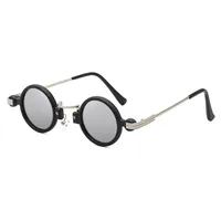 Retro Steampunk Style Small Frame Sunglasses Male Personality Hip-hop Round Sunglasses sku image 5