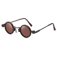 Retro Steampunk Style Small Frame Sunglasses Male Personality Hip-hop Round Sunglasses sku image 4
