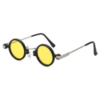 Retro Steampunk Style Small Frame Sunglasses Male Personality Hip-hop Round Sunglasses sku image 7
