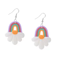 Arc-En-Ciel Mignon Argile Molle Des Boucles D'Oreilles main image 2