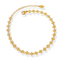 Simple Style Rhombus Stainless Steel Anklet main image 4