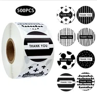 Copperplate Sticker Pack Black & White Thank You Decorative Label Sticker main image 2