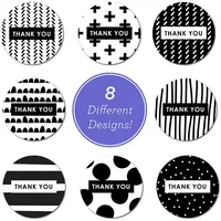 Copperplate Sticker Pack Black & White Thank You Decorative Label Sticker main image 5