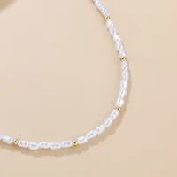 Baroque Style Geometric Imitation Pearl Beaded Necklace main image 5